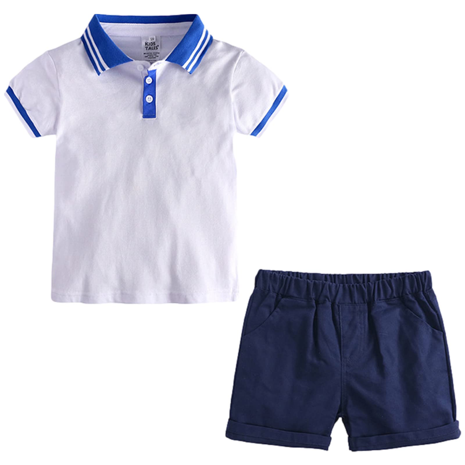 amropi Bebé Niños Conjunto de Pantalones Cortos Rayas Camisas y Pantalones Cortos Verano Conjuntos de Ropa para 0 a 6 años
