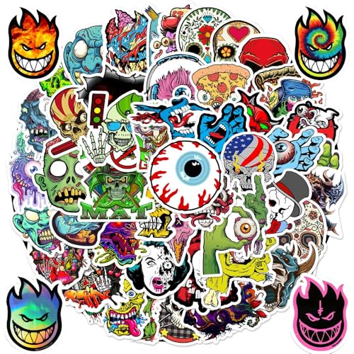 Skateboard Stickers for Adults Cool Stickers for Boys Horror Stickers Skateboard Accessories (100 PCS)