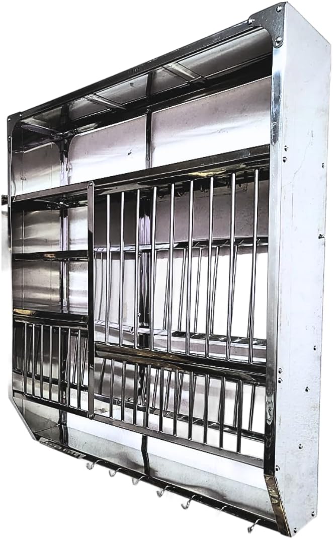 Quench Steel Kitchen Shelves Stand Wall Mounted Dish Rack (39×36) Inches, Stainless Steel