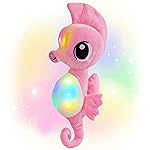 Athoinsu Light up Seahorse Stuffed Animals LED Soft Ocean Life Plush Toy with Night Light Bedtime Pal Birthday Children\'s Day Gifts for Toddler Kids, 8\'\' (Pink)