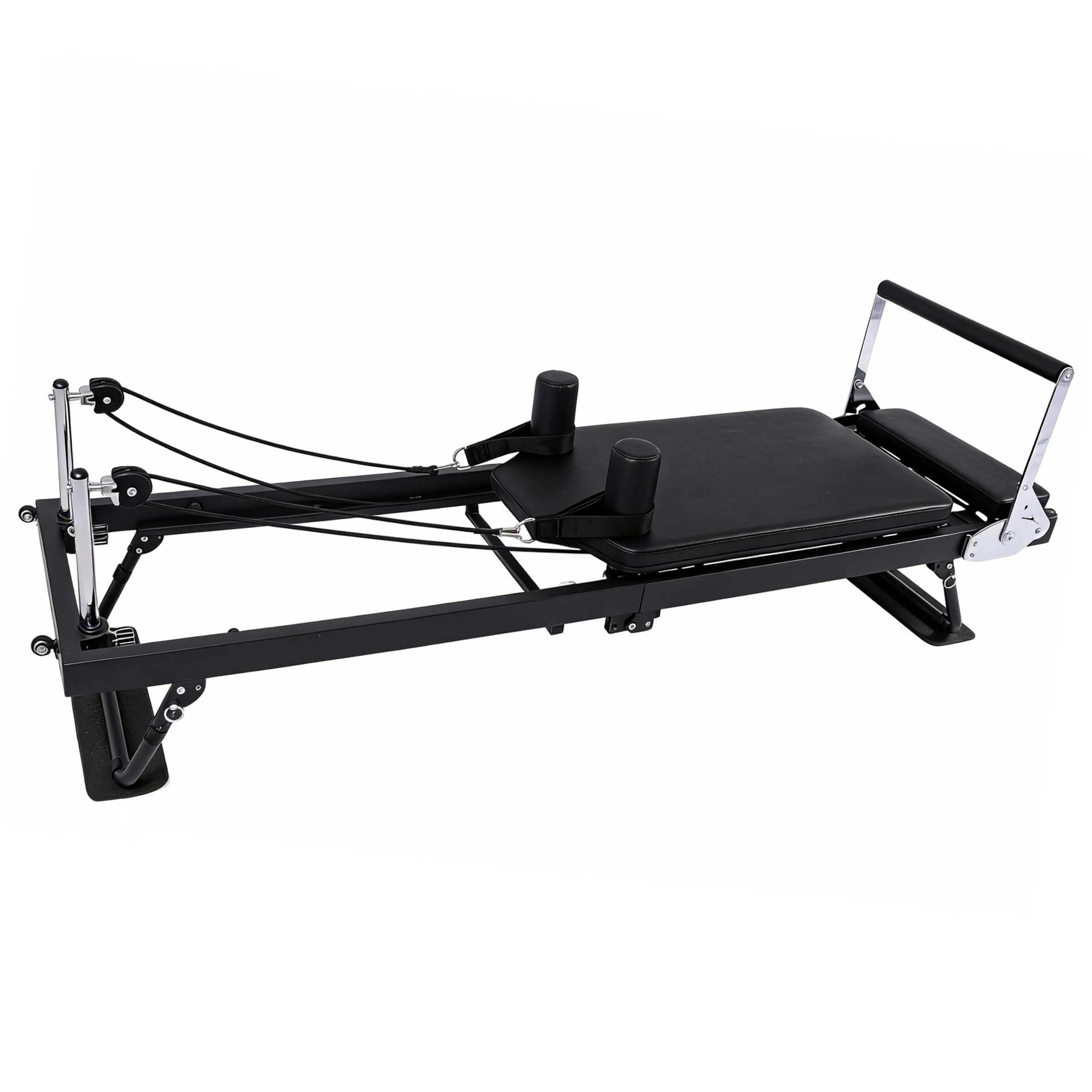 Pilates Reformer - Macchina pieghevole con 5 molle – 190 x 57 cm – Attrezzatura per allenamento a casa, portata fino a 125 kg – Yoga Home Trainer per allenamento in posizione sdraiata
