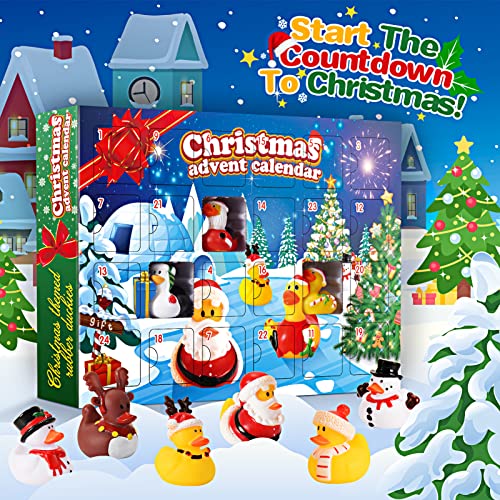 Advent Calendar 2025 Kids, Rubber Duck Bath Toys 24 Days Christmas Countdown Calendar 2025 Christmas Xmas Gifts for Kids Eve Gifts for 3-9 Year Old Girls Toys for 3-10 Year Old Boys - Image 5