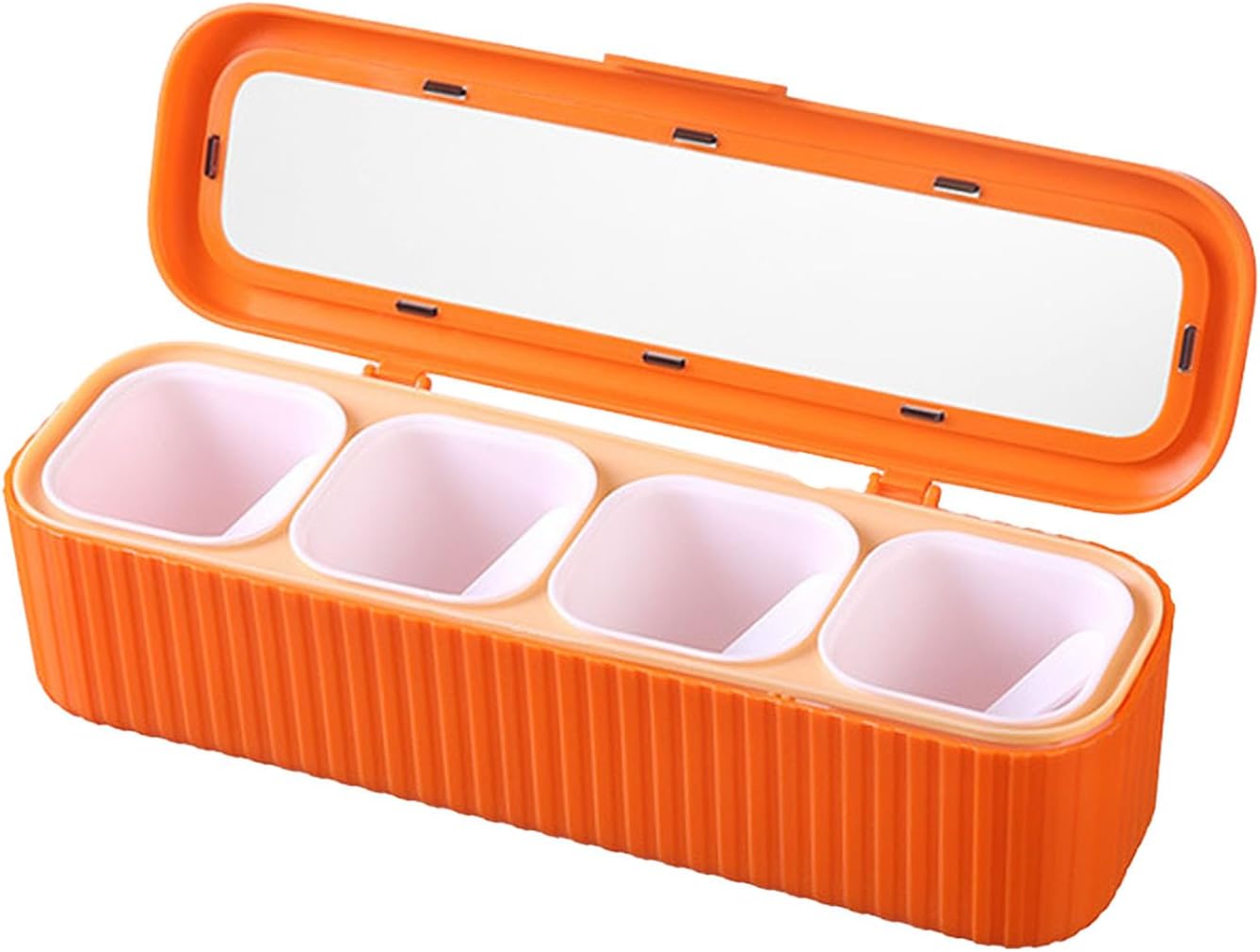 Seasoning Storage Box Sealed 4 Compartment Container Set Household Storage Container Condiment Jars with Spoon for Storage Condiment Sugar Salt Kitchen