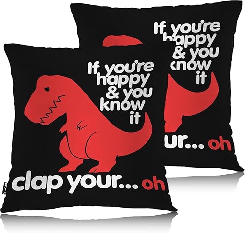 Swono Fundas de almohada decorativas de dinosaurio, fundas de cojín cuadradas con diseño de dinosaurio lindo para hombre y mujer, fundas de almohada disponible en Yaxa Costa Rica