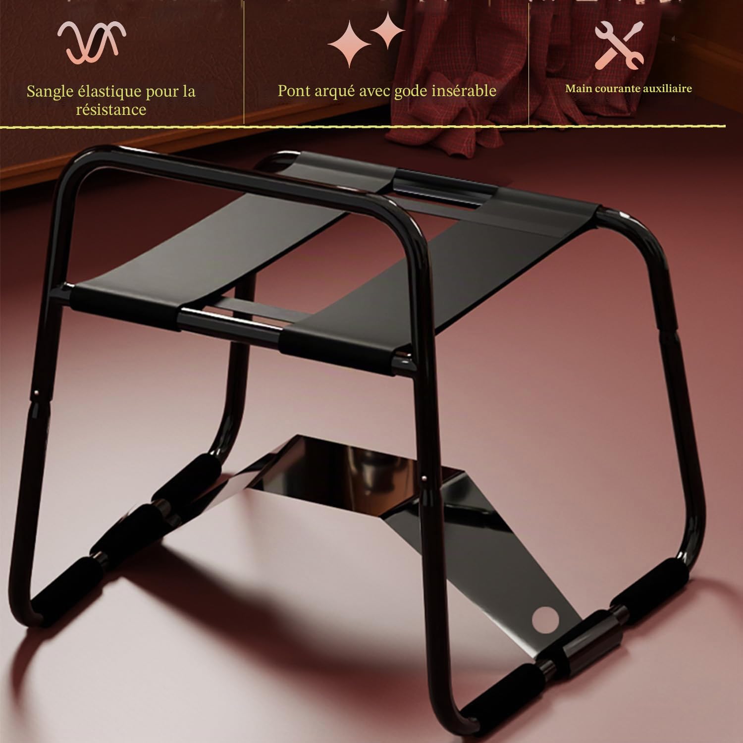 Sexmöbel - Positions de chaise sexuelle - Chevaux à bascule - Fauteuil sexuel - Chaise érotique - Bondage - Position maître - Jouet sexuel pour couples