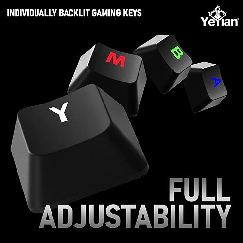 Miniatura 6 de YEYIAN Spark - Teclado mecánico para juegos, 87 teclas TKL RGB LED retroiluminadas de 16M, interruptores azules intercambiables en caliente,