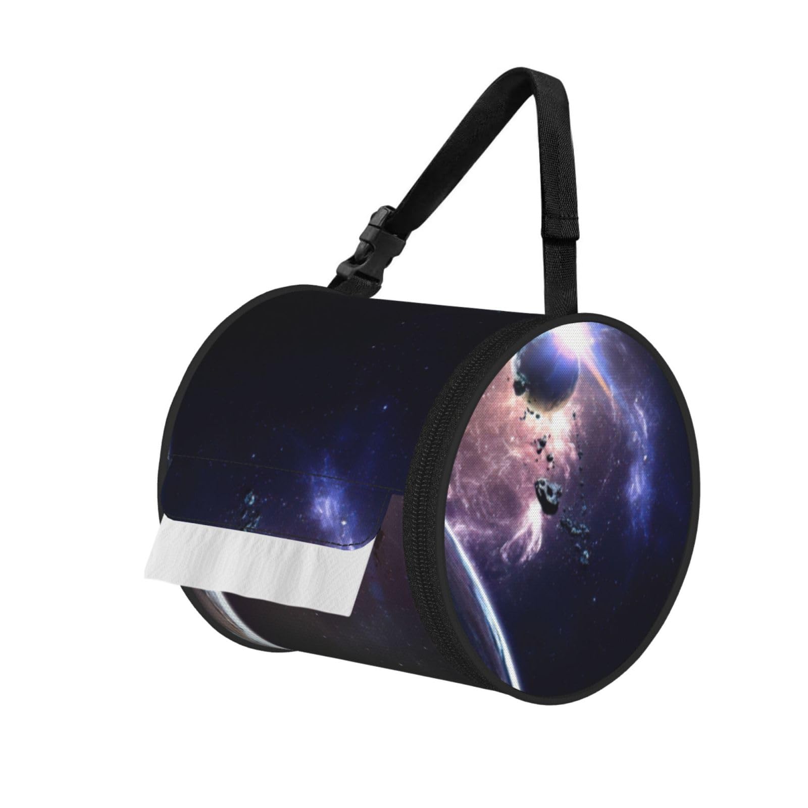 Earth And Moon Print Fashion Tissues Organizer Box, Hanging Tissue Holder For Purse Coins For Car Office Daily Outing
