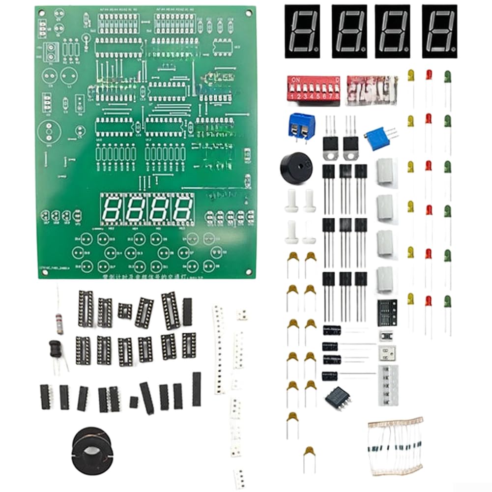 Kit di allenamento leggero con timer e segnale, elettronica fai da te da 5 V, set educativo per circuiti logici digitali e macchina a stato, studenti di progetti di assemblaggio scheda PCB verde