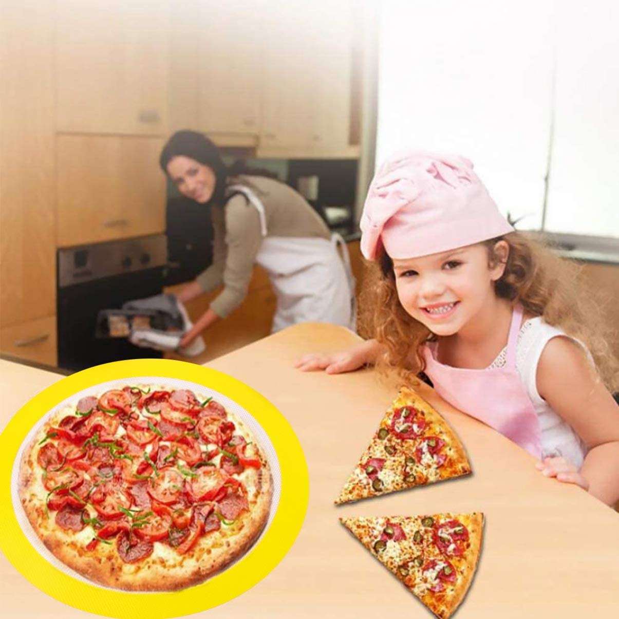 Pizzaofen-Silikonmatte | 48 Cm Durchmesser | Hitzebeständig Bis 450°C | Rutschfest & Wasserdicht