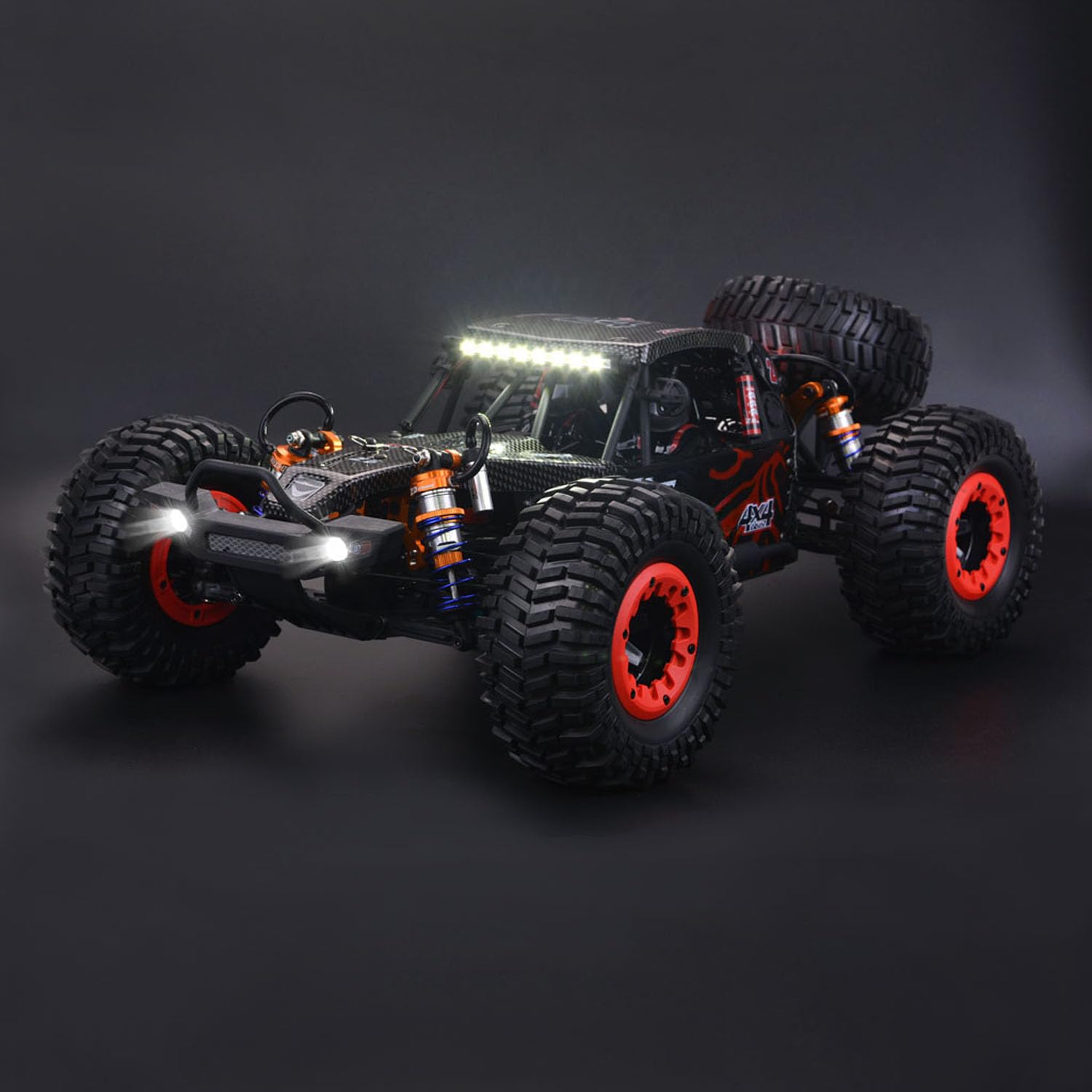 TOUCAN RC HOBBY Racing 1/10 DBX 104 Coche todoterreno teledirigido versión con neumáticos de repuesto 4WD eléctrico RC coche de carreras desértico, amortiguador de aceite de metal
