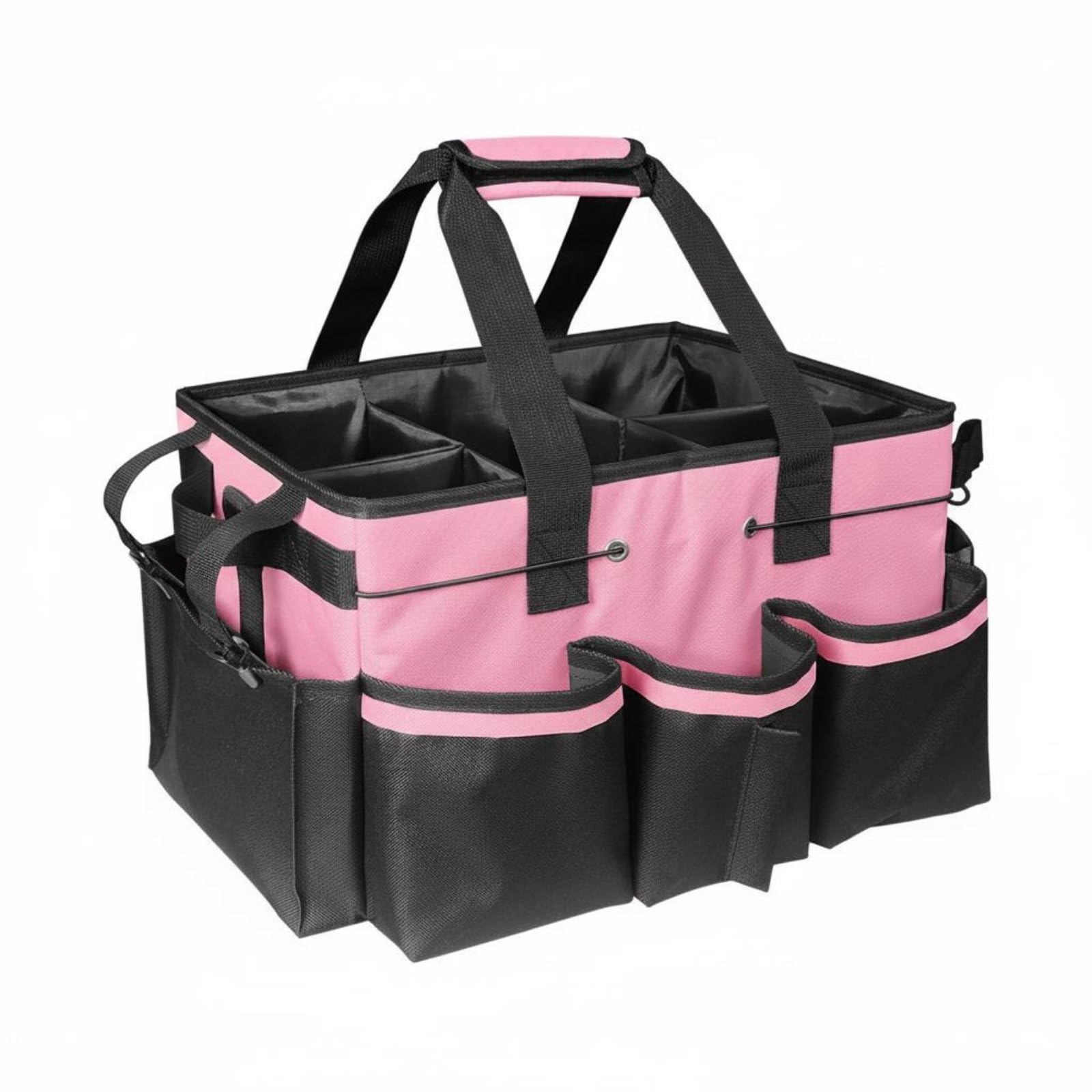 Bolsa de Limpieza con Compartimentos Organizador Cesta Portaherramientas de Hogar con Estructura Rígida Impermeable de Poliéster Adecuada para Orden, color to 1