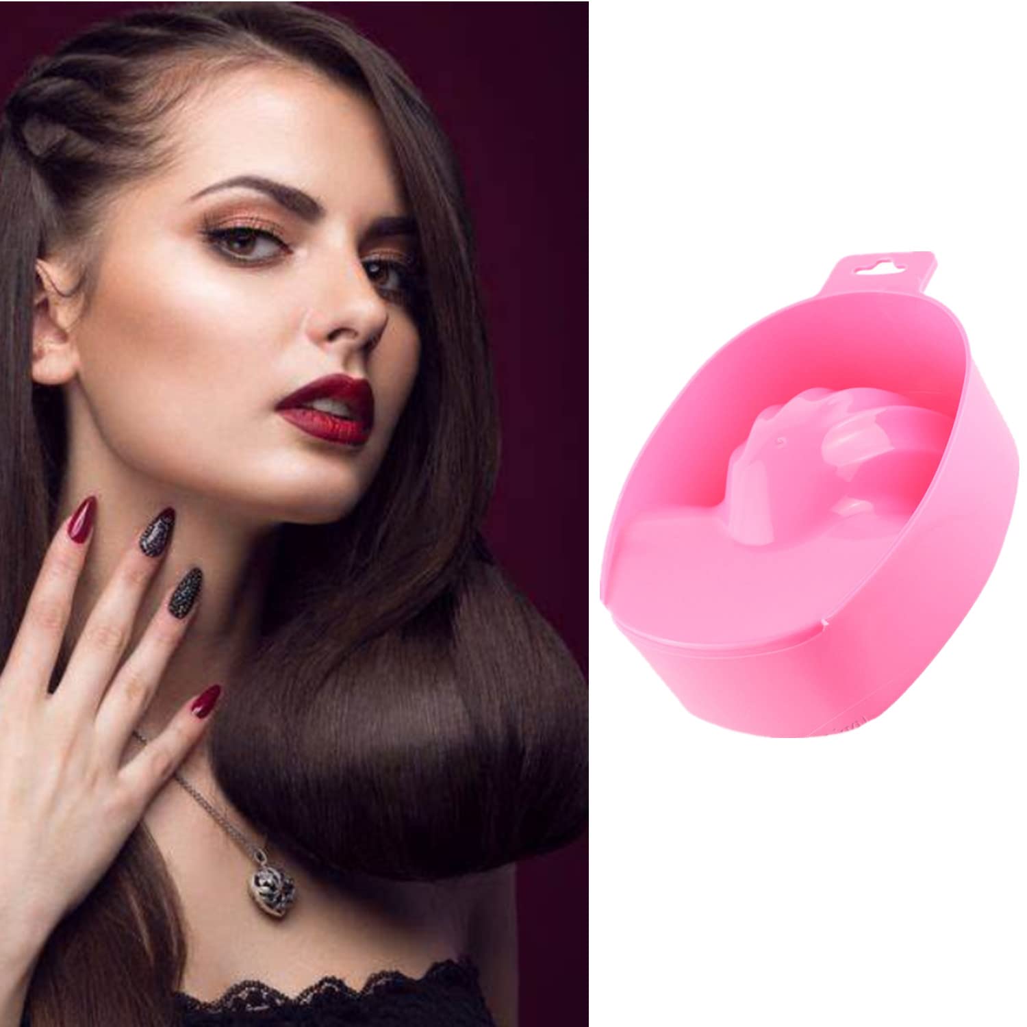 CONGGUAN 2 Pack Nail Soaking Bowl Set Heat-Resistant Gel Polish Remover Bowl with Non-Slip Base Ergonomic Design for Home Salon & Professional Use (Pink) - Image 4