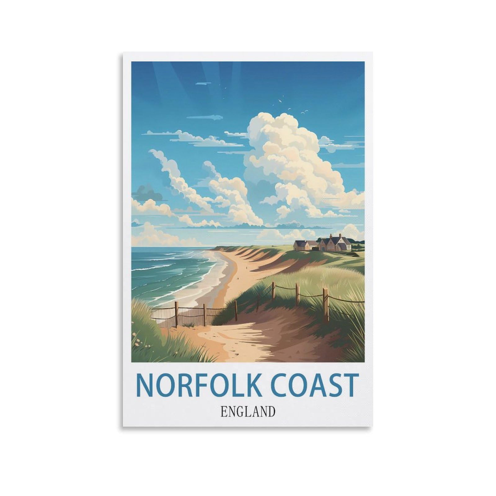 Vintage Metal Tin Wall Sign Norfolk Coast England Art Plaque Poster Wall Decor for Home Tool Room Bar Club Restaurant Cafe 20x30cm