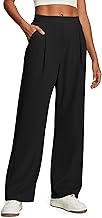 IUGA Wide Leg Pants Woman Pull on Dress Pants Women High Waisted Stretchy Work Pants Business Casual Trousers with Pockets