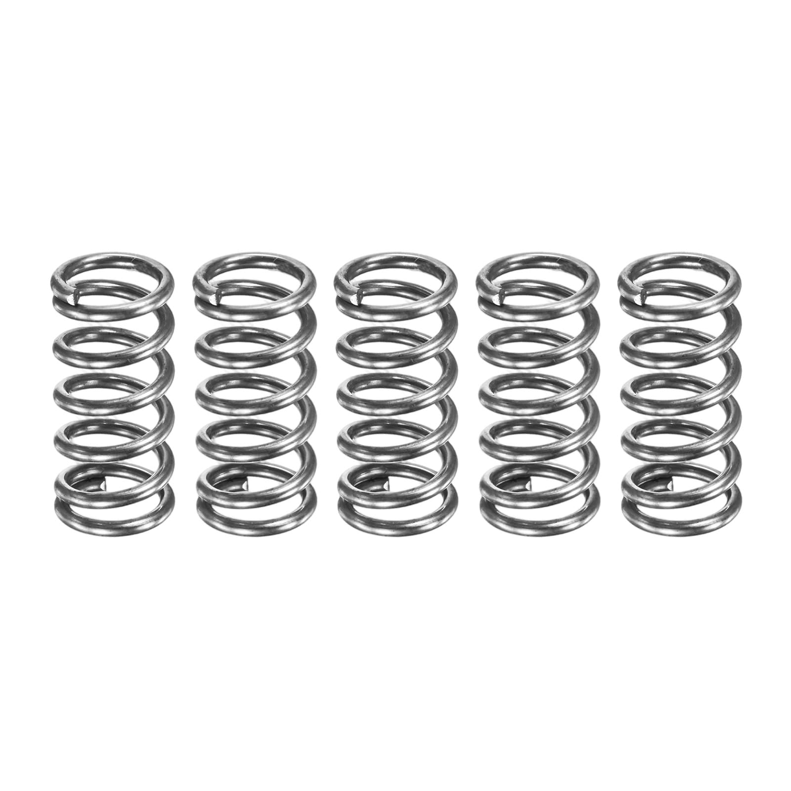 M METERXITY 5-Pack Compression Springs, 25mm Length 12mm OD 304 Stainless Steel Pruner Replacement Springs for Garden Tool/DIY/Mechanical Repair Replacement [Silver Tone, 1.6mm Wire Size]