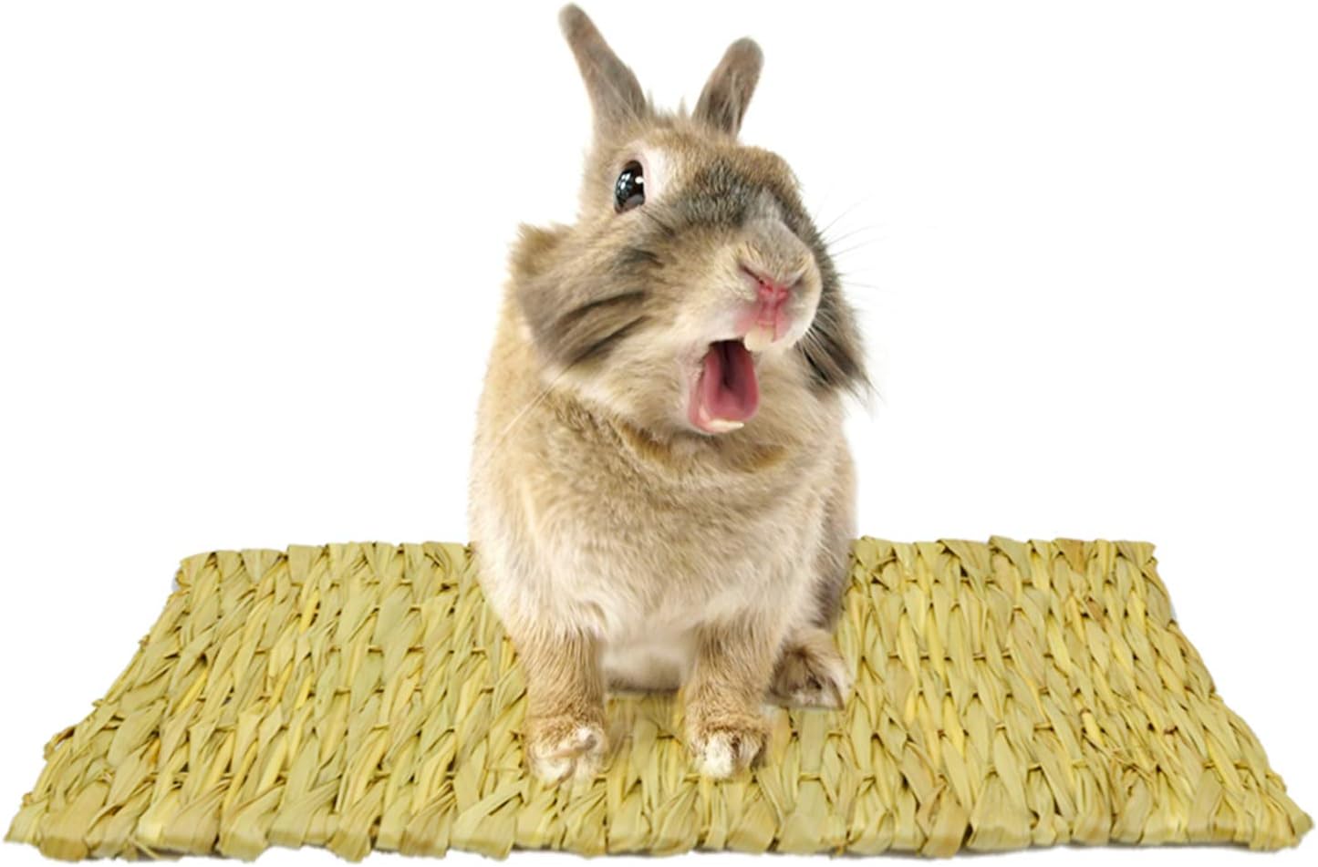 simoce Big Leaf Reed Rabbit Bedding Bunny Hay Woven Mat 15.7 x 11 inch Large Size