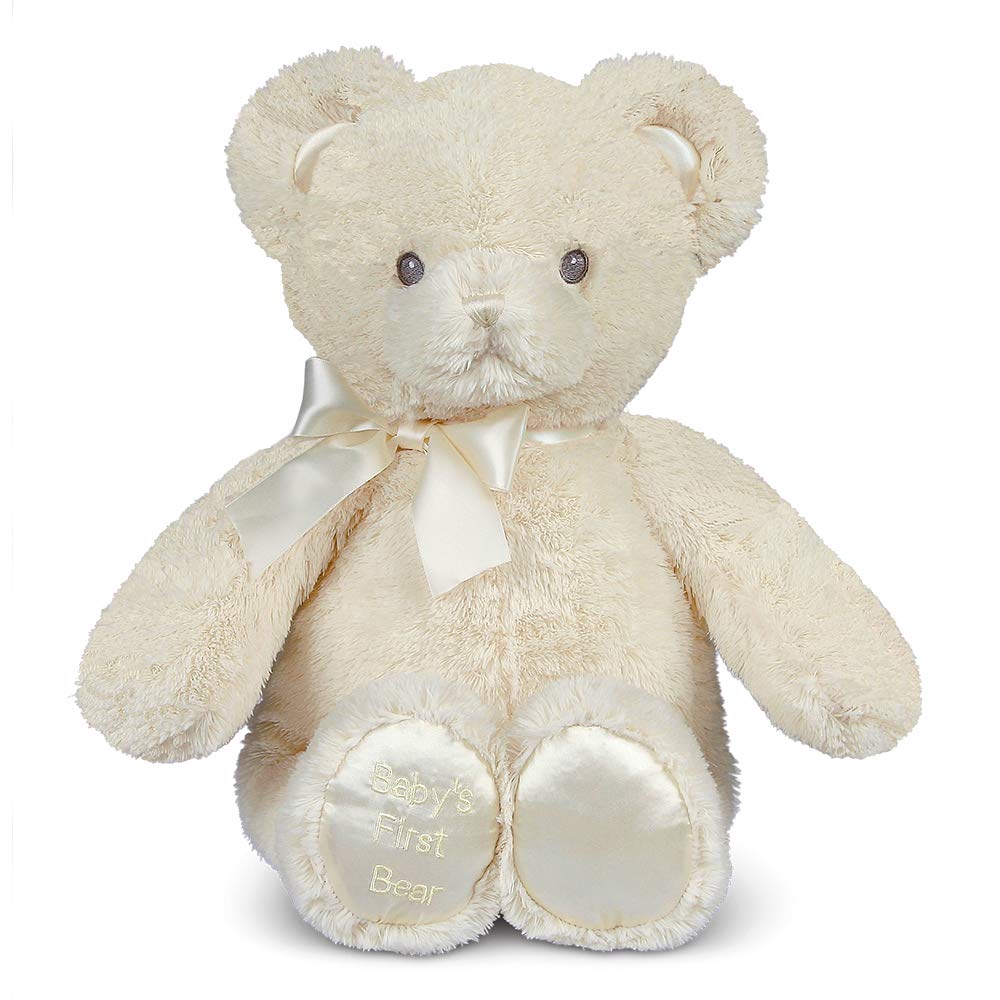 Bearington Baby's First Teddy Bear, Medium Creamy White Plush Stuffed Animal, 18"