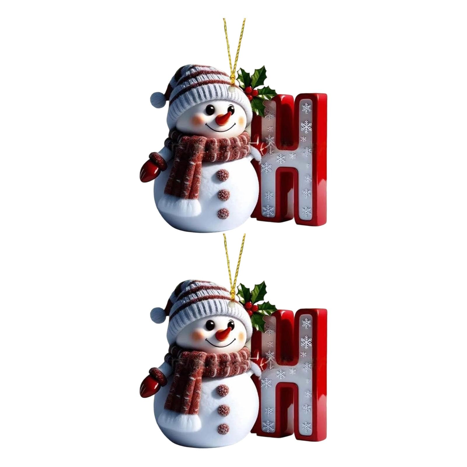 Tsophreniq Shatterproof Acrylic Snowman Letter Christmas Ornament for Tree Door Decor Safe Ornaments