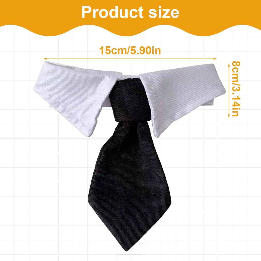 PHCOZY Adjustable Tuxedo-Style Collars for Pets 2 Pack Black, Cat, Dog, All Breeds, Cotton, Schnalle Closure - Image 2