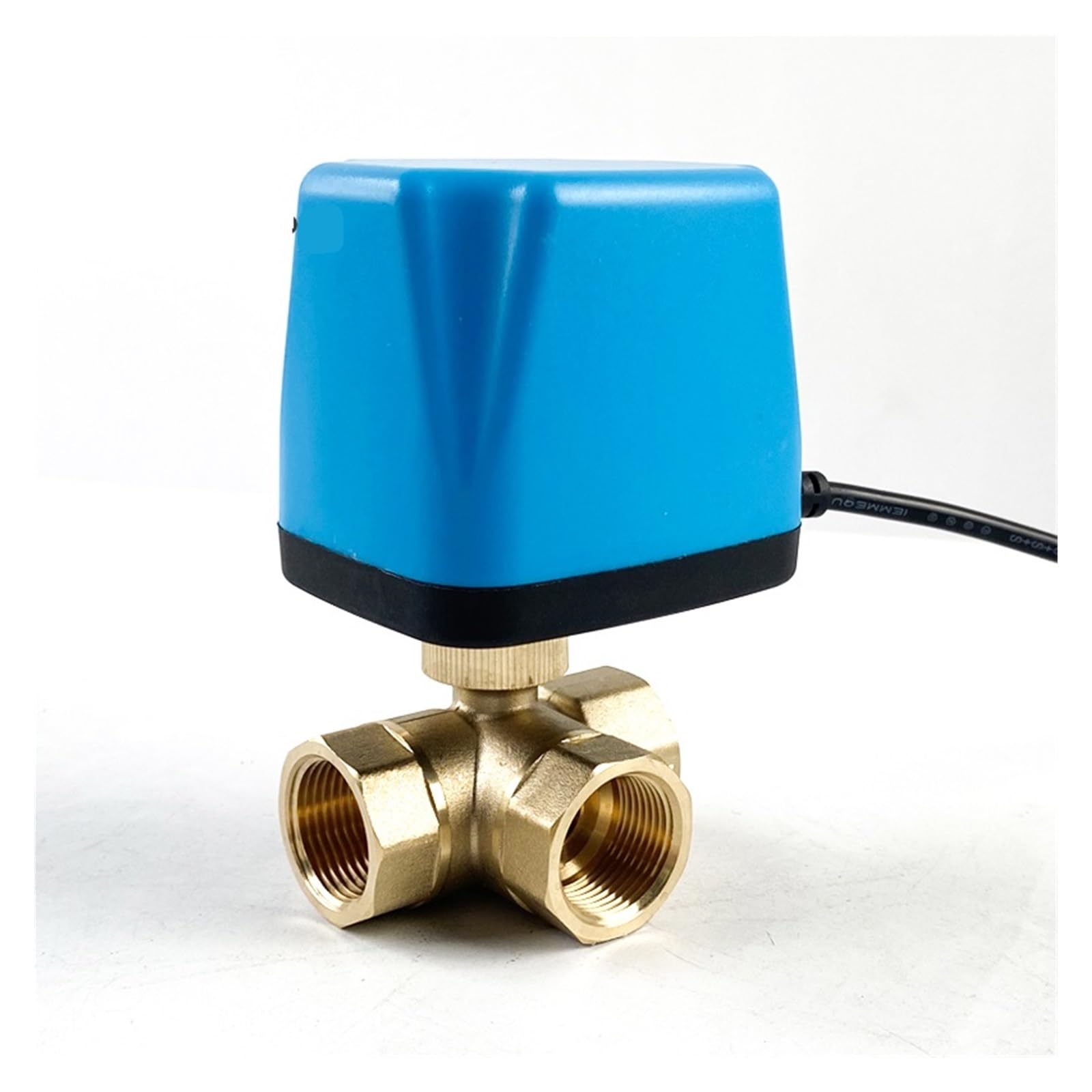 valvola a 3 vie motorizzata 1/2" 3/4" 1" 1-1/4" 1-1/2" Valvola a sfera elettrica in ottone Due linee A tre vie Normalmente chiusa Normalmente aperta 220V Valvola di commutazione Wate ( Size : 1-1/4" ,