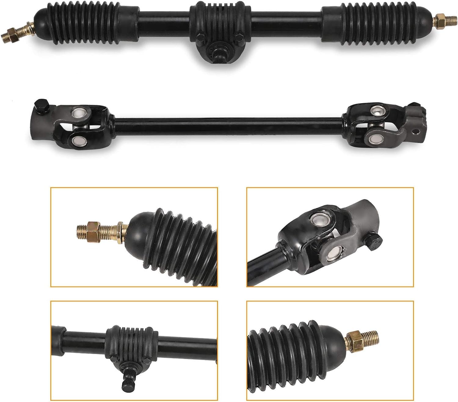 Trkimal Juego de barras de dirección de 300 mm para volante, volante de barco, kit de herramientas de montaje de piñón para Go Kart ATV UTV 110 cc 125 cc 140 cc 150 cc