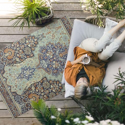 Tapis d'extérieur rectangle 140x210 cm en PVC résistant aux UV - 3