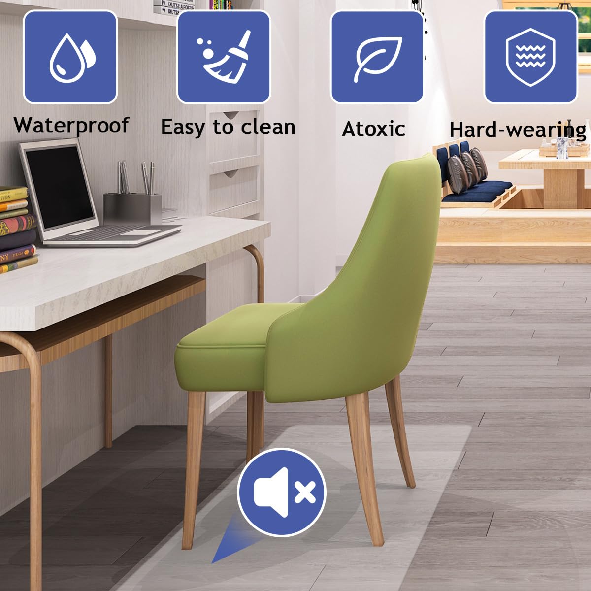 Tappetino Protettivo Per Sedia 120x150cm - Trasparente, Antiscivolo, Salva Parquet E Piastrelle - Foto 11