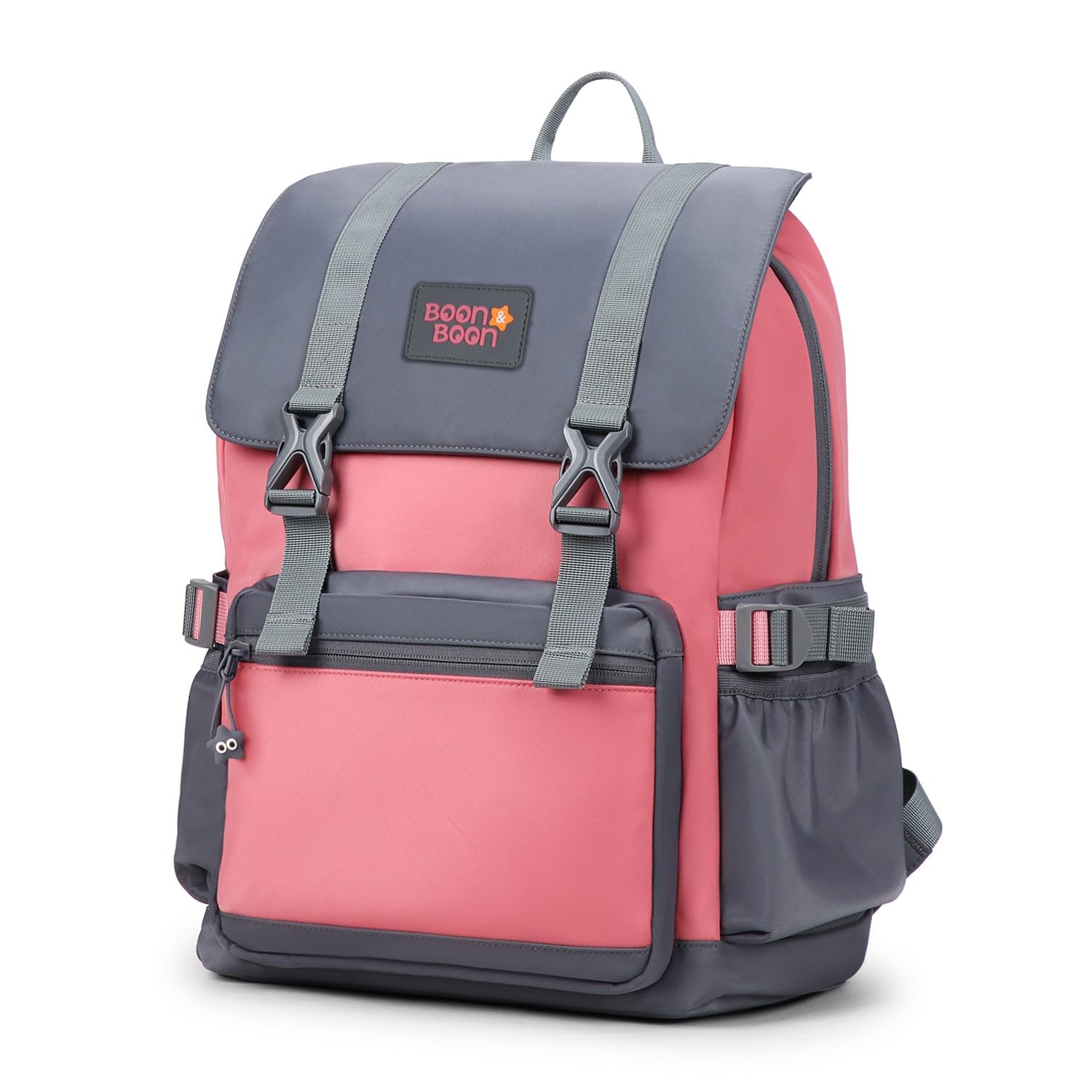 Lune Backpack for Men & Women | Nylon Twill Laptop & School Backpack with Foldover Flap, Dual Buckle Closure, Padded Shoulder Straps, Water Bottle Pocket & Large Storage-image-31