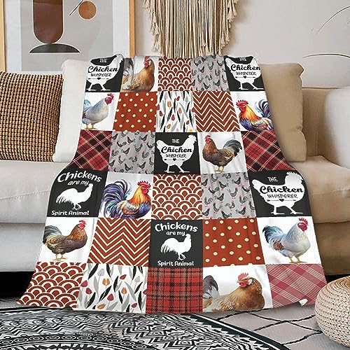 ZOCHOTEN Chicken Throw Blanket Soft Comfortable Funny Chicken Gifts for Women Cute Chicken Printed Plaid Blanket for Couch Office Outdoor Chicken Lover Gifts 50