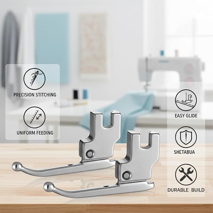 2Pcs Presser Foot, Sewing Machine Feet Set, Sewing Machine Presser Feet for Wedding Dress Beads, Presser Foot Set for Evening Gowns, Fashion Fabrics miniatura 7