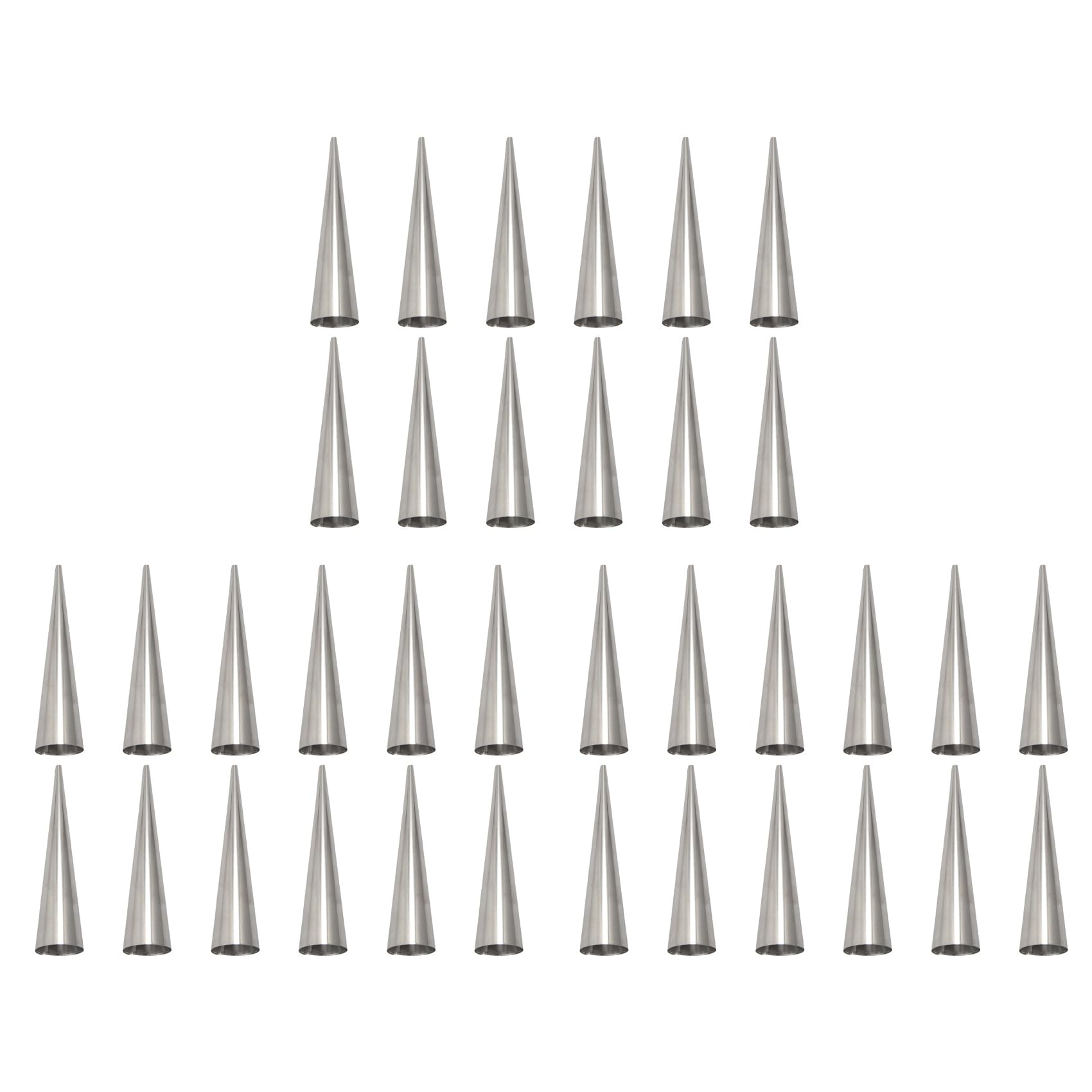 Hndhbfgrt 36Pcs Large Size Baking Cones Stainless Steel Roll Horn Forms Conical Danish Pastry Cones Moulds