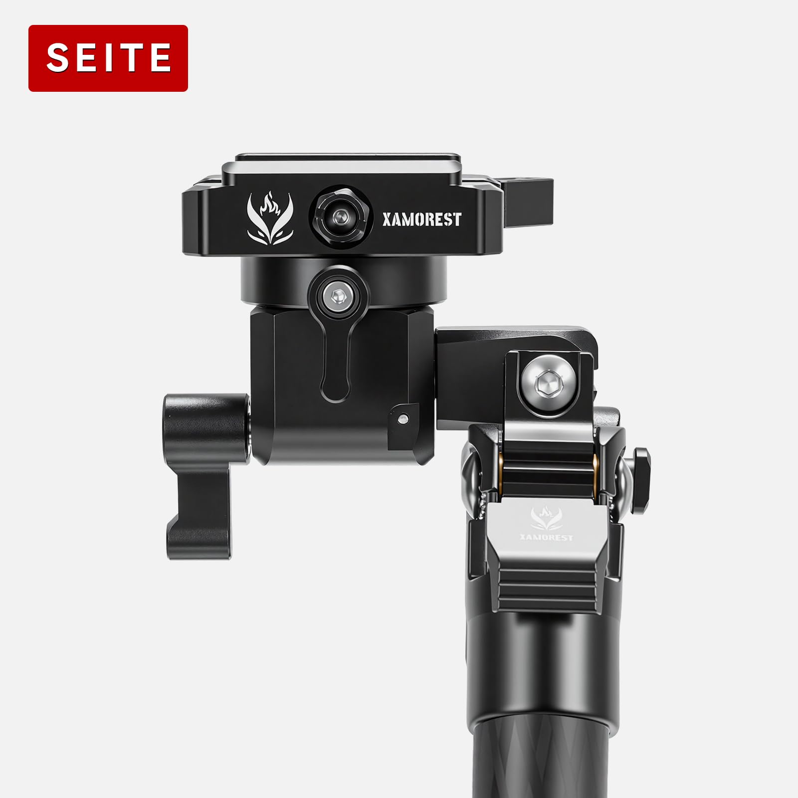 SBP-DP SteadyShot Kohlefaser Zweibein, Picatinny & Arca-Swiss-Doppelklemmung, 360° Schwenk & ±45° Neigungseinstellung, 3 teilige Beine Jagd Zweibein