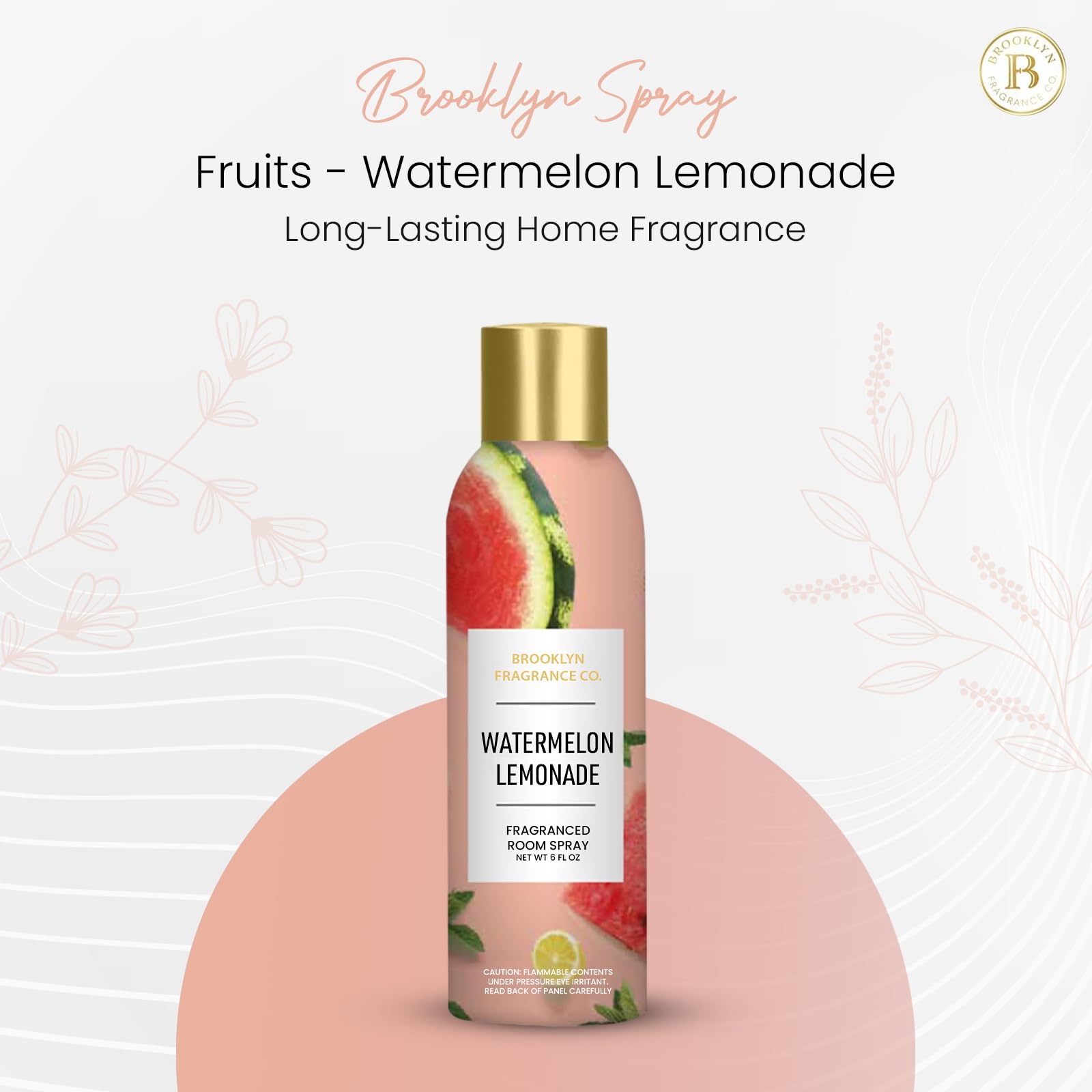 Brooklyn Fragrance Co. Fruits Room Spray – Premium Watermelon Lemonade Air Freshener -Long lasting home Fragrance Spray for Bathroom, office & small spaces- 6 Fl oz.