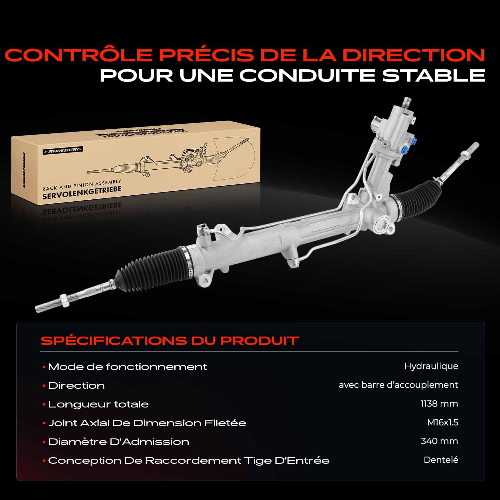 Frankberg Boîtier de direction assistée 8V513200CE | hydraulique pour Conduite à gauche; Compatible avec: Série 6 Cabriolet E64, Série 6 E63, Série 5 E60, Série 5 Touring E61