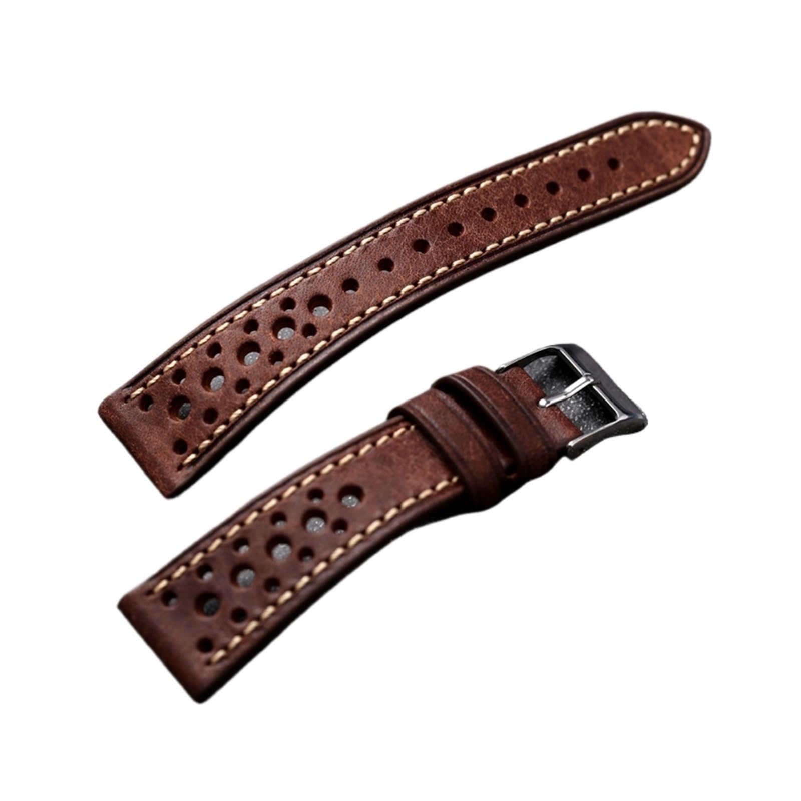 XILILHC ﻿ Cinturino In Pelle Di Vacchetta Italiana Ventilato 18 20 21 22MM