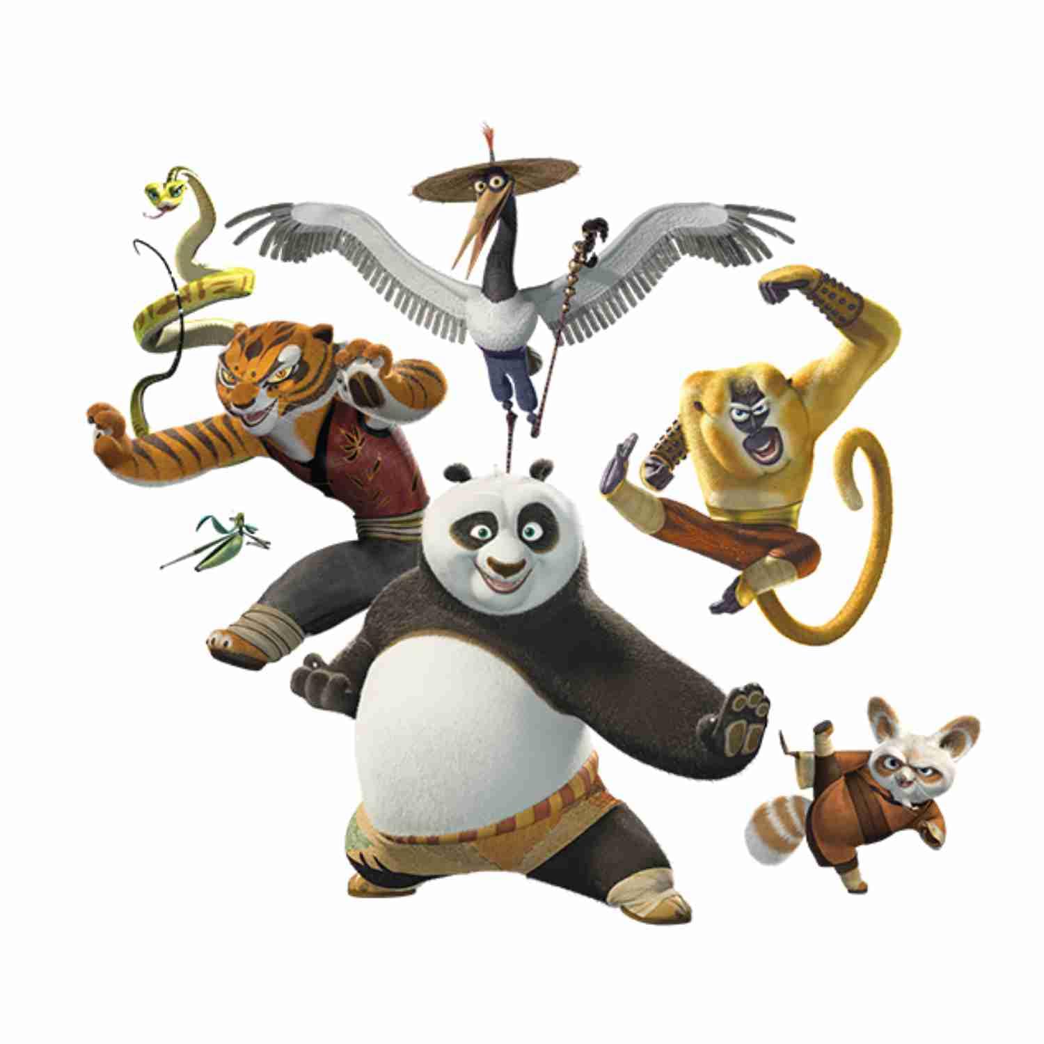 Kungfu Action Design Large Sticker Kungfu Style Panda Cartoon Wall Sticker 17x23.5 Inch | PVC Vinyl Wall Decal for Kids Room Door Office Decoration-image-20