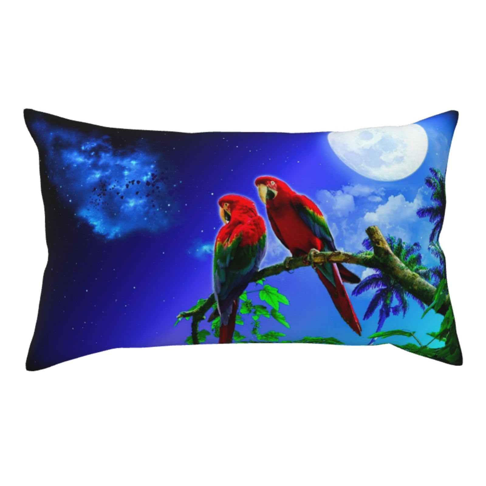 WSHFFILO Parrot printed Pillow Case 20x36in Corduroy Throw Pillow Cover