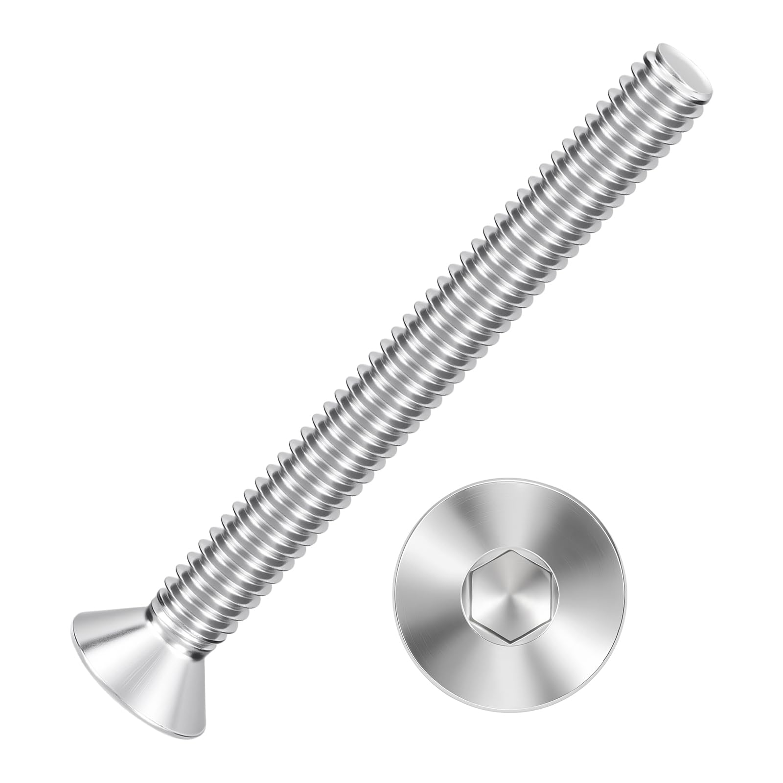Kozelo 20Pcs[1/4-20x2-1/2"] Flat Head Socket Cap Screw Countersunk Bolt — image 1
