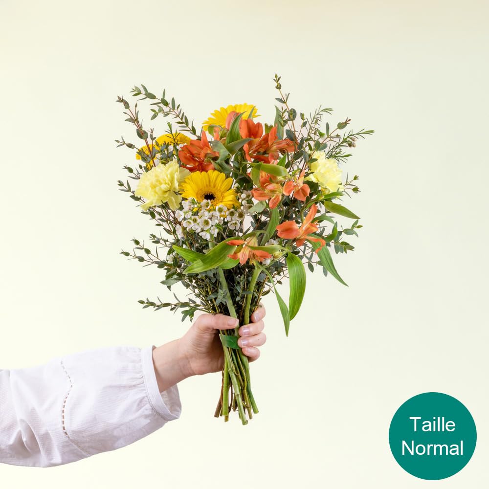 Fleurs et Délices Petit Soleil Grand Bouquet Jaune et Orange 14 Tiges