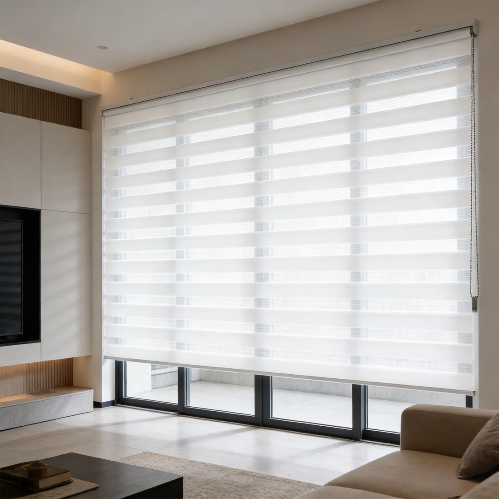 Doppelrollo Klemmfix Ohne Bohren 83 x 110 cm Blickdicht Oder Transparent, Ohne Bohren Möglich, Doppelrollo Wandmontage Klemmfix Rollo für Fenster Und Tür, Weiß