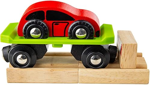 Bigjigs Rail Carro de coche otras marcas principales de rieles de madera son compatibles