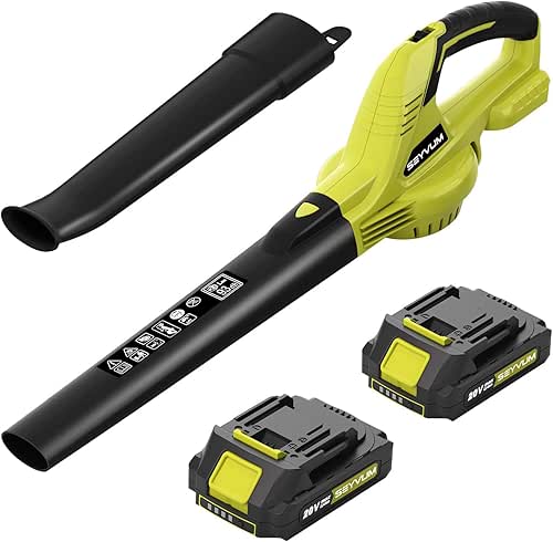 SEYVUM Leaf Blower, 20V Cordless Blower with 2 x 2.0Ah