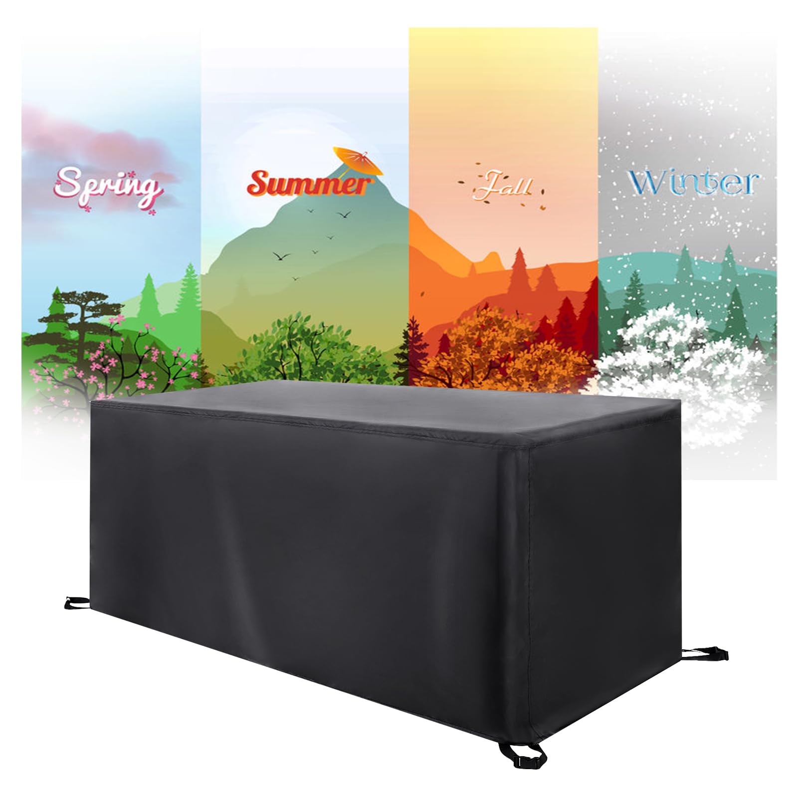 Housse Table De Jardin 280x150x80cm/LxWxH 420D Oxford Housse Salon De Jardin Exterieur Bâche Anti UV Imperméable Rectangulaire Housses Pour Mobilier De Jardin Bache De Protection