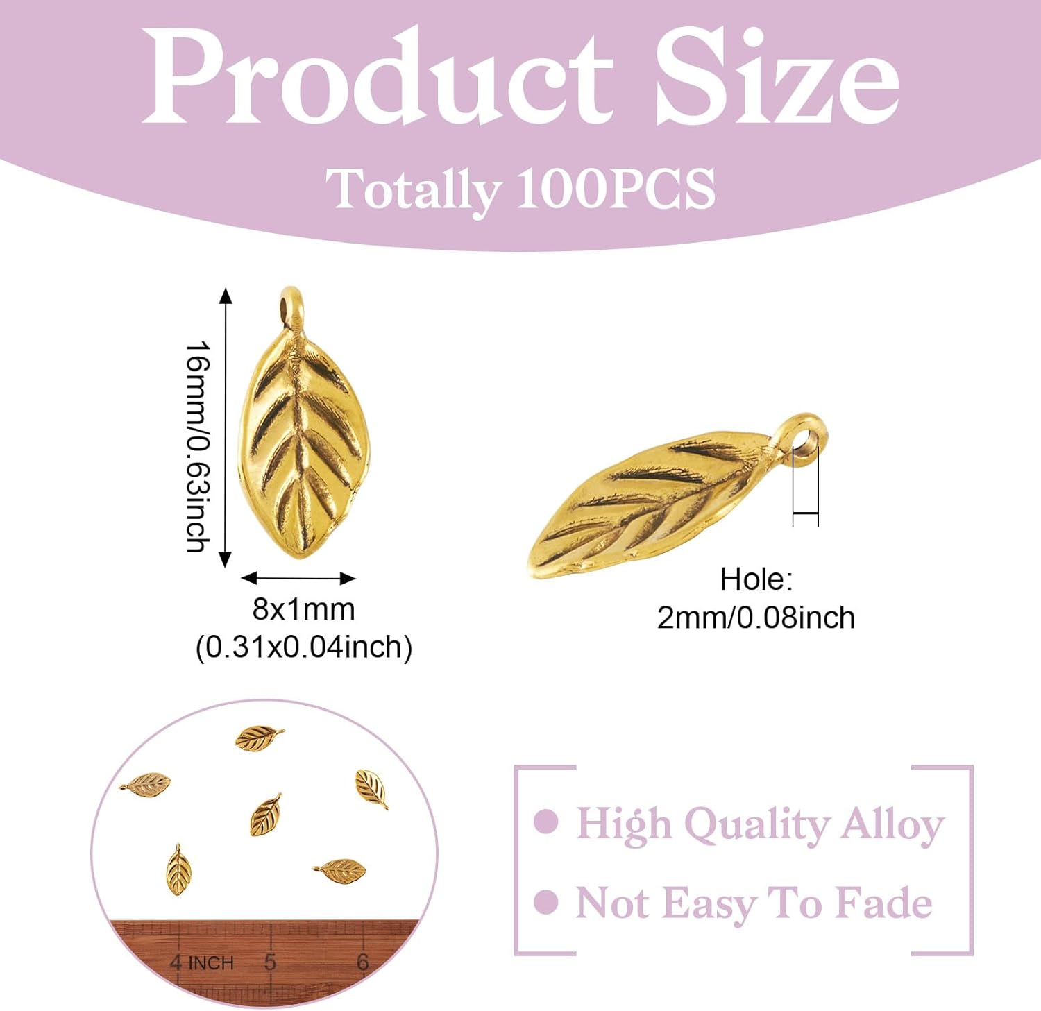 Craftdady Golden Elephant Lucky Pendants - Antique Gold Jesus Fish Vintage Buddhist Leaf Evil Eye Dangle Necklace Earring Charms for DIY Craft Jewelry Making - Image 5