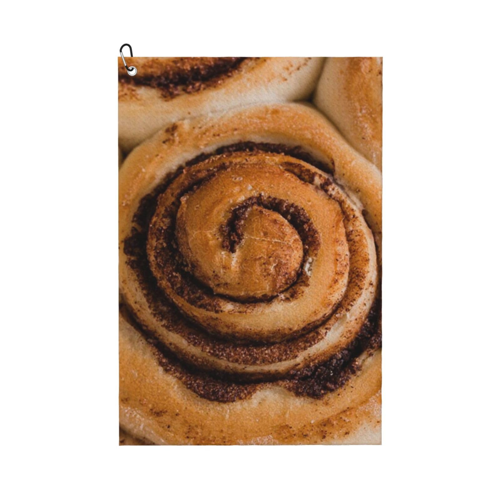 Hnnkloy Delicious Cinnamon Rolls Bread Pattern, 16x24 in Portable Waffle Golf Towels with Carabiner Clip for Golf Bag