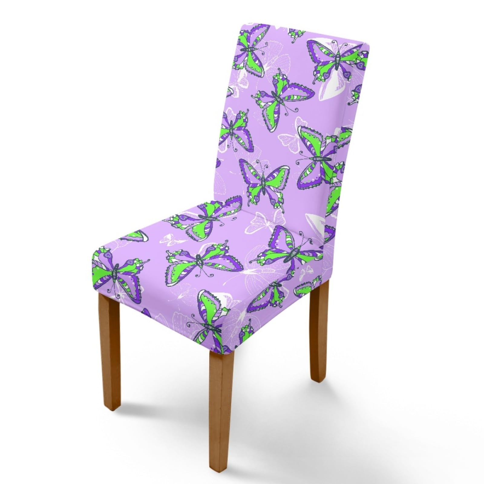 Chair Covers Purple Insect Green Dining Chair Covers for Dining Chairs 6 Stretch Spandex Washable Reusable Universal Dining Chair Cover Slipcovers Removable Protector for Kitchen, Party, Home Decor