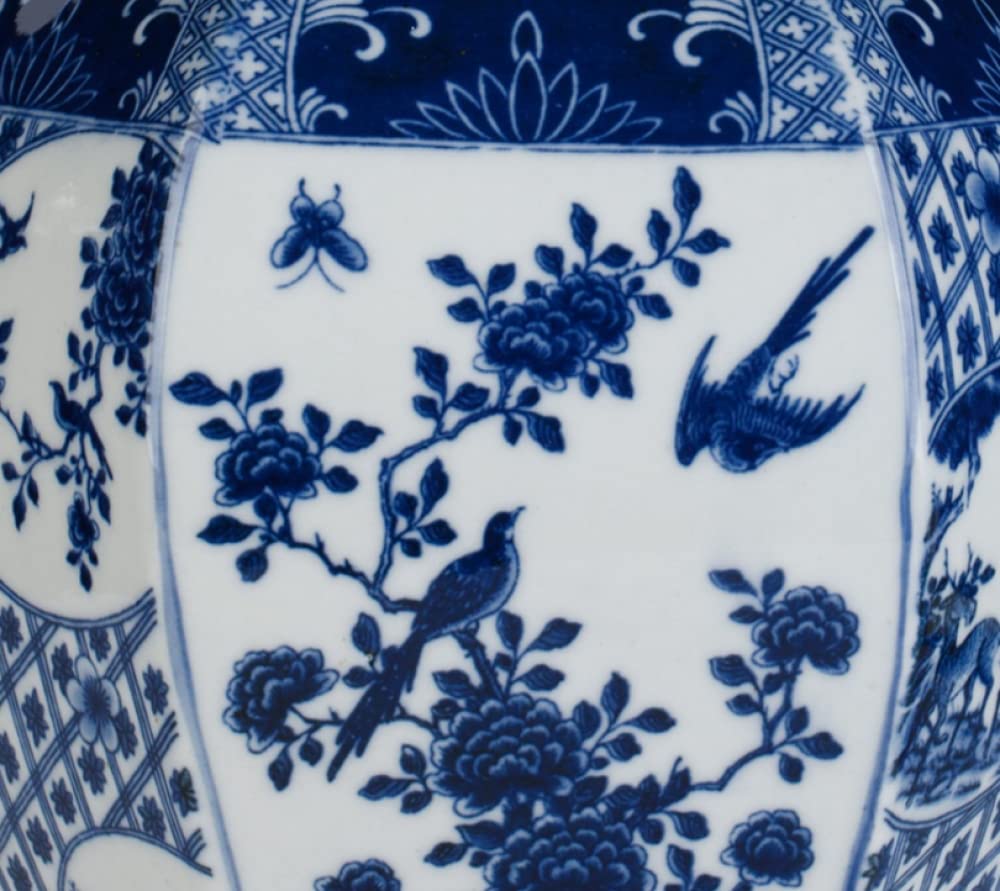 Keramikvasen, Ingwerglas mit Deckel für Heimdekoration, antike Tempelglas-Vase, traditionelle chinesische Porzellan-getrocknete Blumenvasen, Dekoration für Wohnzimmertisch, C: 41 x 21 cm
