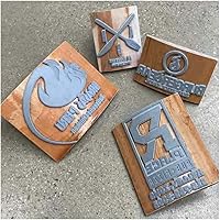 Vista 5 de Sello grande de goma con mango de madera «Rocker Mount» 4" x 3