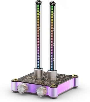 Douk Audio RGB LED Sound Level Tube Meter Music Spectrum Display Microphone Pickup Magnetic Design Desktop Set-Up HiFi Gaming Ambient Light for Audiophiles Gift VU9-MINI