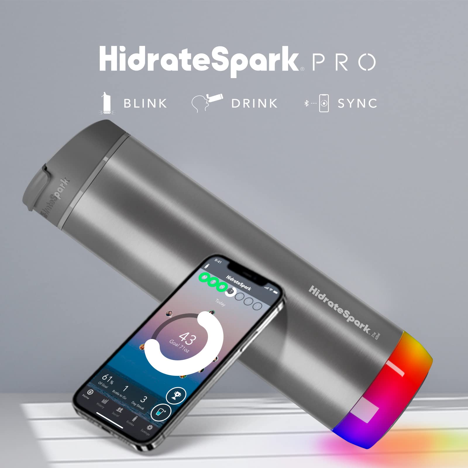 Amazon.com: HidrateSpark PRO Smart Water Bottle – Insulated